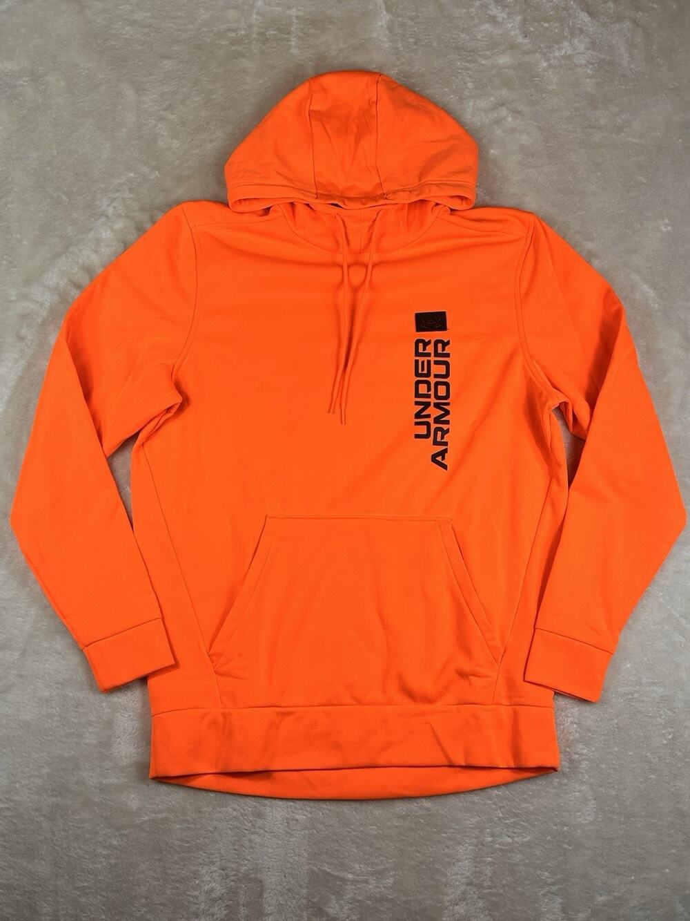 Under Armour Hoodie Mens Sz Medium Blaze Orange Storm Icon Pullover Hunting
